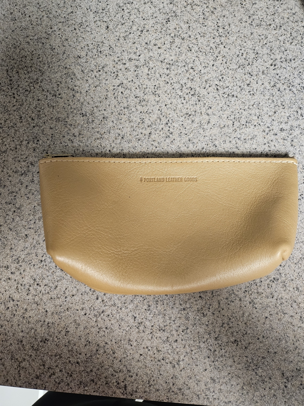 Portland Leather Tan Leather Cosmetic Pouch